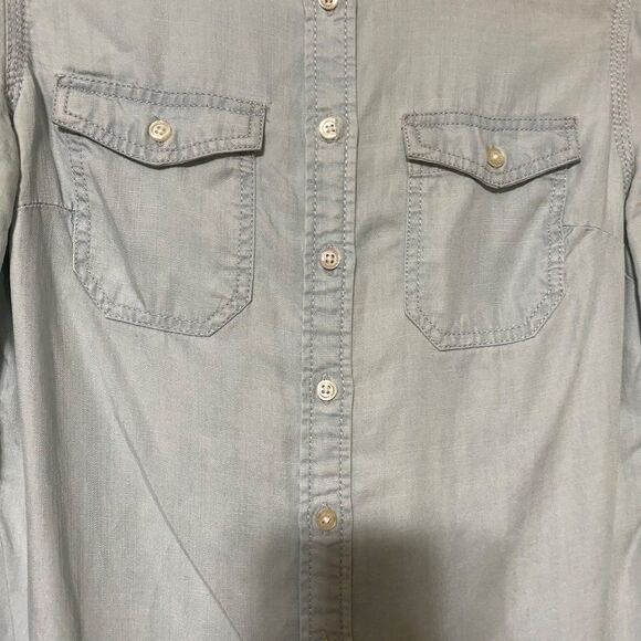 Talbots light denim long sleeve shirt, button down - Picture 2 of 4